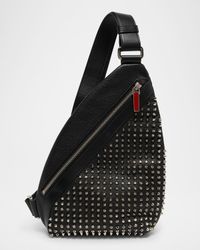 Men's Funky Leather Empire Spikes Sling Bag