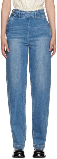 SHUSHU/TONG SSENSE Exclusive Blue Double Layer Jeans