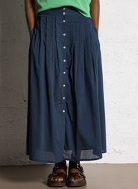 Leon & Harper - Jupe midi en coton bio - Taille L - Noir