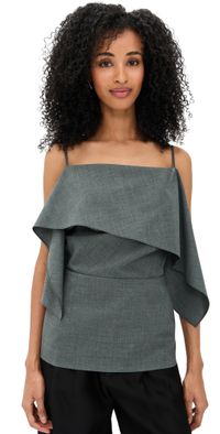 MM6 Maison Margiela Draped Tank Top Dark Grey Melange 36