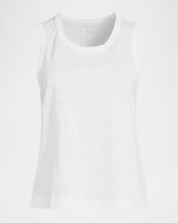 Crewneck Stretch Linen Tank