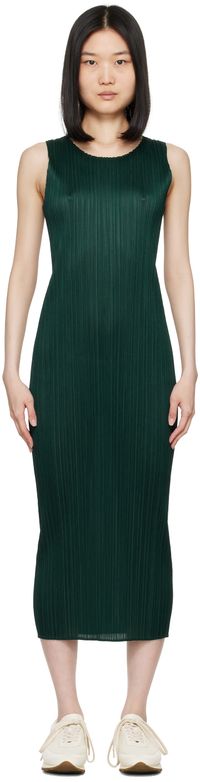 PLEATS PLEASE ISSEY MIYAKE Robe midi verte - NEW COLORFUL BASICS 3