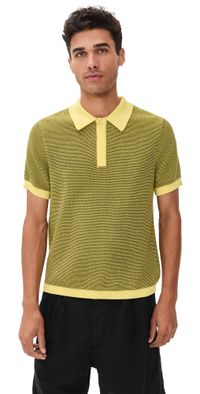 ÁWET Girma Knit Polo Yellow M