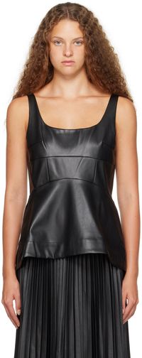 Proenza Schouler Black Proenza Schouler White Label Faux-Leather Tank Top