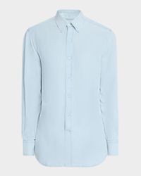 Men's Denim Lyocell Casual Button-Down Shirt