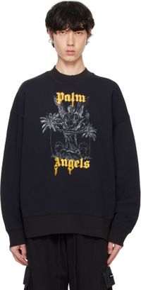 Palm Angels Pull molletonné noir à image