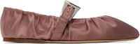 Paris Texas Pink Sveva Plisse Buckle Ballerina Flats