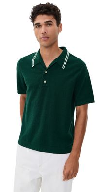Wax London Albion Boucle Polo Green XL