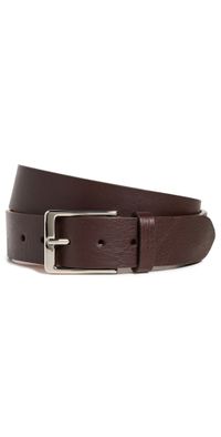Shinola Lightning Bolt Keeper Leather Belt Deep Brown 36