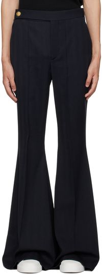 Balmain Navy Buttoned Trousers