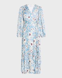 Blaire Printed Long-Sleeve Wrap Dress