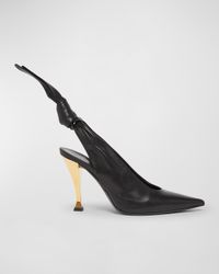 Leather Knotted Slingback Pumps