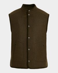 Men's Kelvin Wool and Cashmere Snap-Front Vest