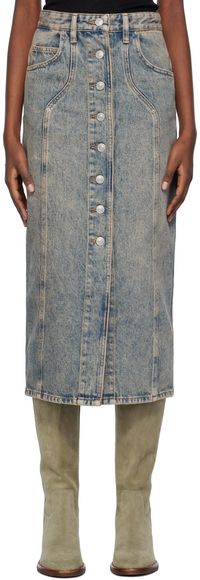 Isabel Marant Etoile Blue Vandy Denim Midi Skirt