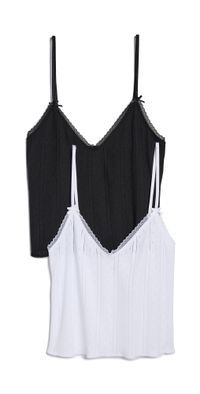 COUCOU The Cami 2 Pack White/Black M