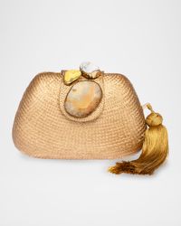 Tamu Stone Tassel Woven Clutch Bag