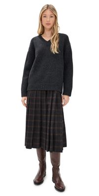 Sea Monroe Wool Plaid Combo Sweater Dress Multi S