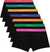 Paul Smith Seven-Pack Black Organic-Cotton Boxer Briefs