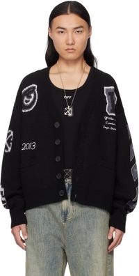 Off-White Black Varsity Knit Cardigan