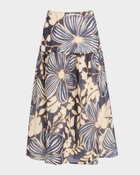 Owens Floral-Print Cotton Midi Skirt
