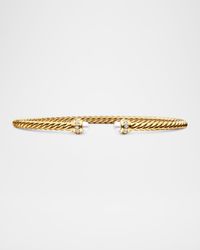 Cablespira Bracelet with Gemstone in 18K Gold, 3mm