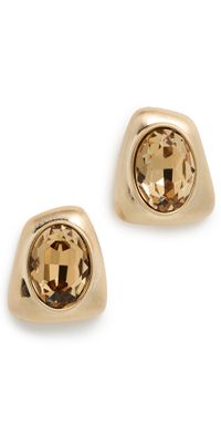 By Adina Eden Smoky Gemstone Stud Earrings Gold One Size