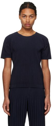 Homme Plissé Issey Miyake T-shirt bleu marine - BASICS