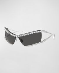 Crystal Metal Wrap Sunglasses