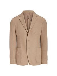 Men's Kent Cashmere Two-Button Suit Jacket - Taupe Multi - Size 48
