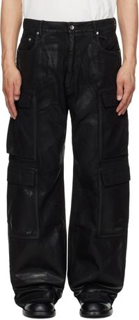 Rick Owens DRKSHDW Black Hollywood Double Cargo Jeans