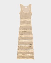 Joan Metallic Crochet Sleeveless Midi Sheath Dress