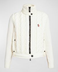 Wool Quilted Zip-Up Cardigan