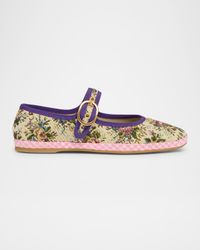 Endouce Brocade Floral Ballet Flats