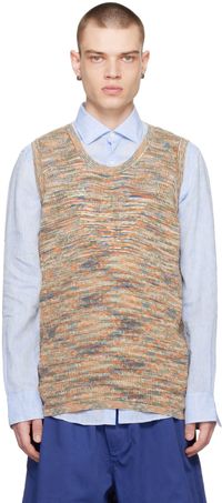 Emporio Armani Tan & Orange Oversized Tank Top