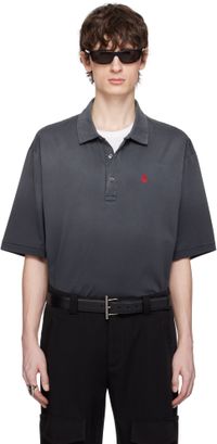 McQueen Gray Dyed Mercerized Cotton Polo