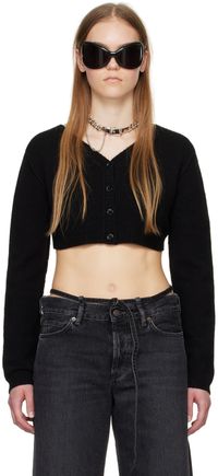 Acne Studios Black Cropped Cardigan