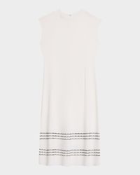 Sleeveless Scalloped Knit A-Line Midi Dress