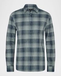 Men's Big Sky Plaid Cotton Button-Down Shirt