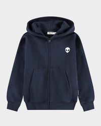 Boy's Marley Alien-Print Hoodie, Size 4-7