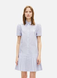 The Kooples - Robe courte col chemise rayures - Taille 40 - Bleu