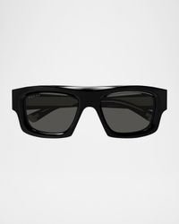 Men's GG1926SM Acetate Rectangle Sunglasses