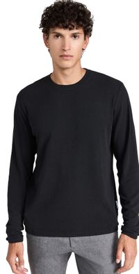NN07 Clive Waffle Knit Tee Black S
