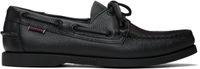 Sebago Chaussures bateau Portland noires à fini Martellato