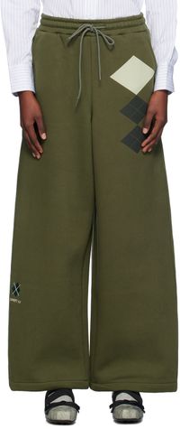 OPEN YY Green Argyle Wide Sweatpants