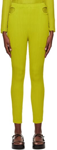 ISSEY MIYAKE Yellow Hatching Trousers