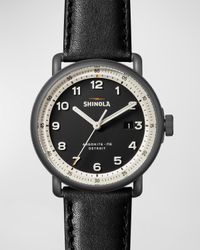 Canfield Model C Leather Strap Watch, 43mm