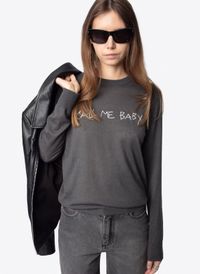 Zadig&voltaire - Pull brodé en cachemire - Taille L - Gris