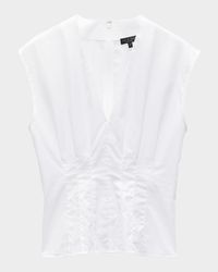 Ines V-Neck Poplin Top