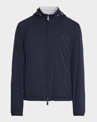 Men's Technical Fabric Reversible Hooded Jacket