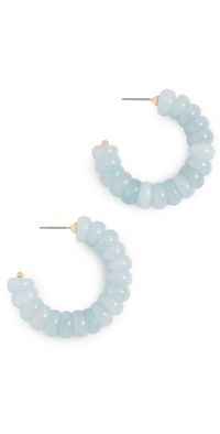 Lele Sadoughi Hoop Earrings Blue Aventurine One Size